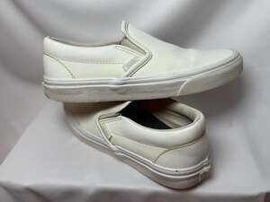 Vans Classic Slip-On Tumble Leather Sneakers White Size US Women 7.5 / Men 6.0